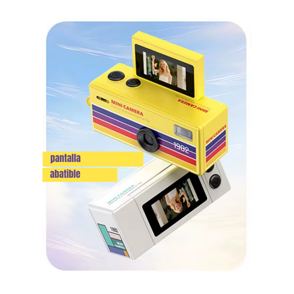 Cámara Digital Retro con Pantalla Abatible para Selfies